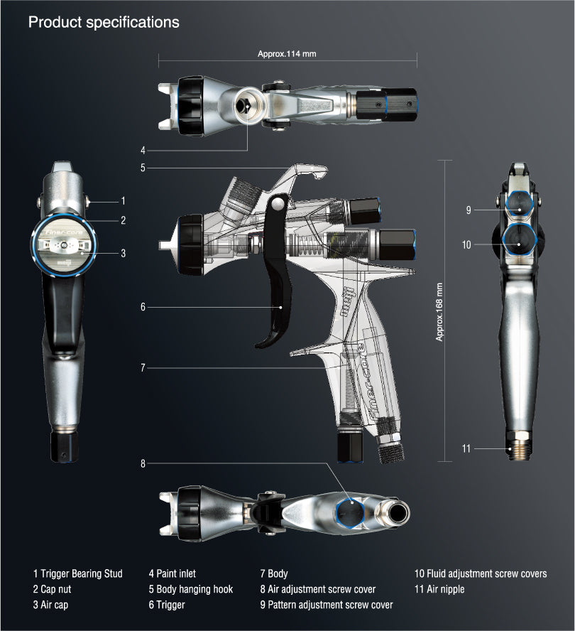 **Meiji x Saisei Finer Core HVLP Spray Gun 1.5